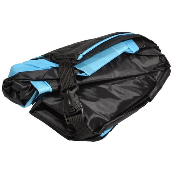 Saltea gonflabila pentru plaja cu pliere rapida, maxim 180kg, 180x70x50 cm, albastru si negru - imagine 5