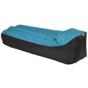 Saltea gonflabila pentru plaja cu pliere rapida, maxim 180kg, 180x70x50 cm, albastru si negru