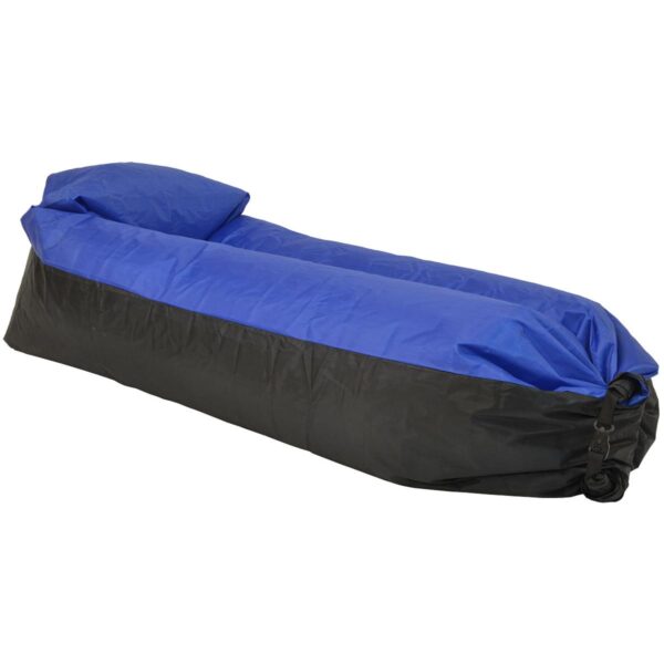 Saltea gonflabila pentru plaja cu pliere rapida, maxim 180kg, 180x70x50 cm, bleumarin si negru - imagine 2