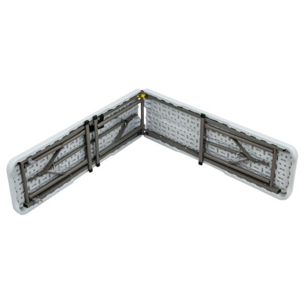 Banca pliabila pentru evenimente si catering, 183x28x43 cm, din HDPE si otel, alb - imagine 12