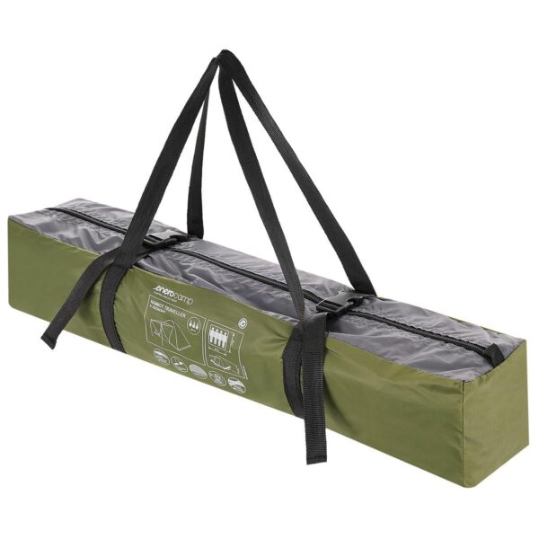 Cort camping 4 persoane, impermeabil 3000 mm, 200x200x115 cm, plasa insecte, verde - imagine 10