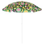 Umbrela de plaja 160 cm cu structura metalica, inclinare reglabila si husa transport, multicolor