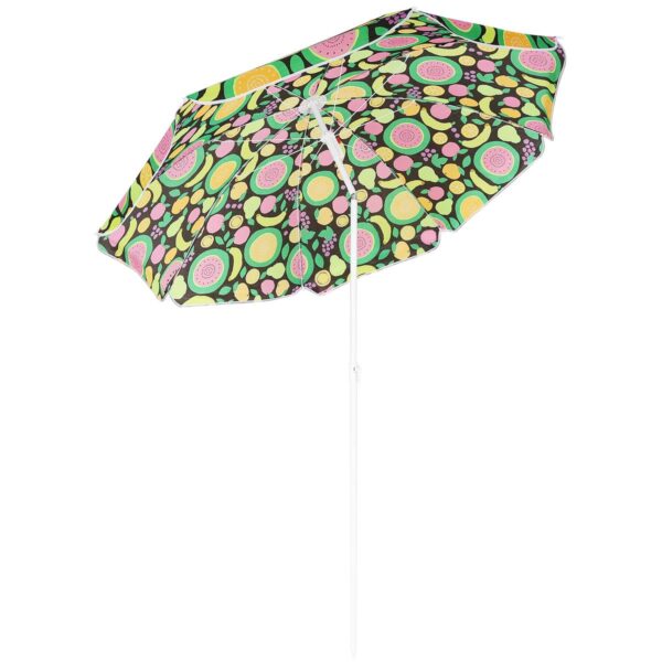 Umbrela de plaja 160 cm cu structura metalica, inclinare reglabila si husa transport, multicolor - imagine 13