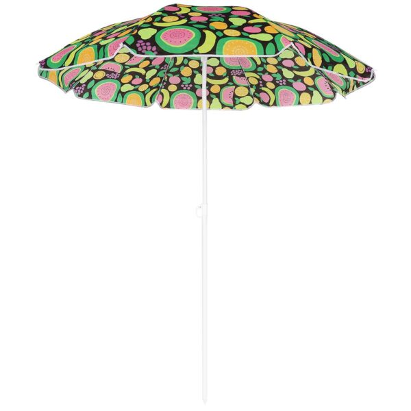 Umbrela de plaja 160 cm cu structura metalica, inclinare reglabila si husa transport, multicolor - imagine 2
