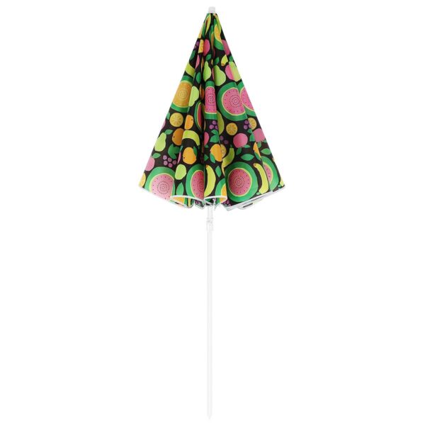 Umbrela de plaja 160 cm cu structura metalica, inclinare reglabila si husa transport, multicolor - imagine 6