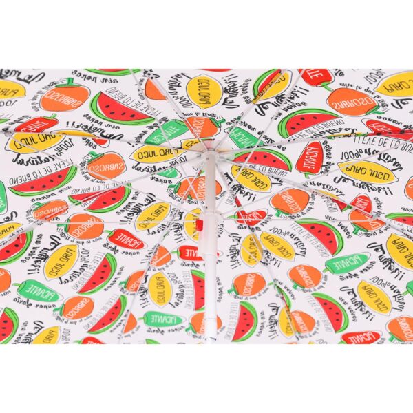 Umbrela plaja 180 cm cu imprimeu fructe, structura otel, reglabila pe inaltime si inclinare, multicolor - imagine 2