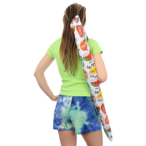 Umbrela plaja 180 cm cu imprimeu fructe, structura otel, reglabila pe inaltime si inclinare, multicolor - imagine 3