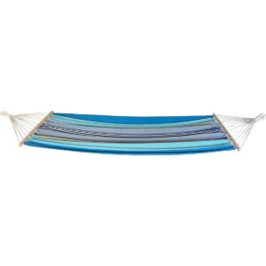 Hamac gradina cu bara din lemn, material textil, 120 kg, 200x100 cm, albastru