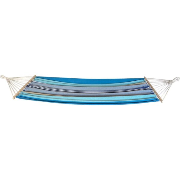 Hamac gradina cu bara din lemn, material textil, 120 kg, 200x100 cm, albastru