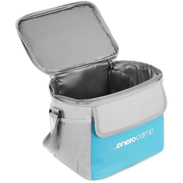 Geanta termica 10L cu buzunare, izolatie aluminiu, 24x19x22 cm, albastru si gri - imagine 3