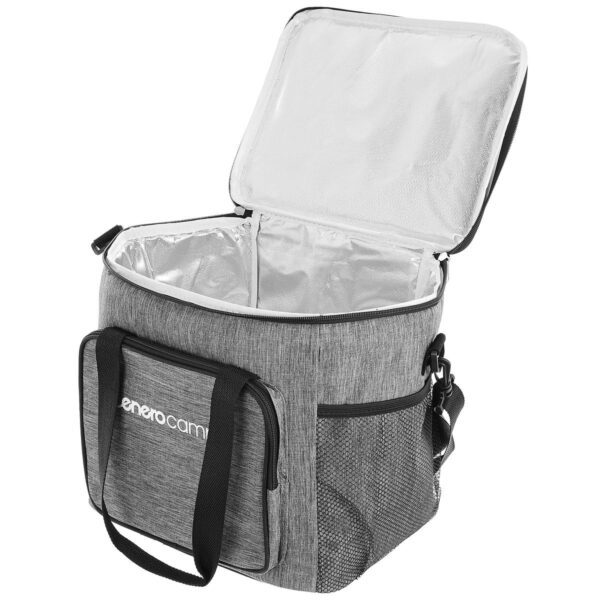 Geanta termica 28L, cu curea ajustabila si 3 buzunare, 37x29x29 cm, gri - imagine 2