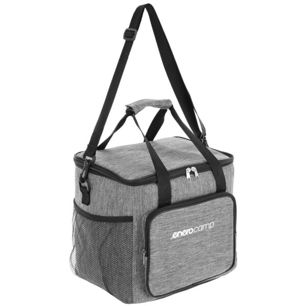 Geanta termica 28L, cu curea ajustabila si 3 buzunare, 37x29x29 cm, gri - imagine 3