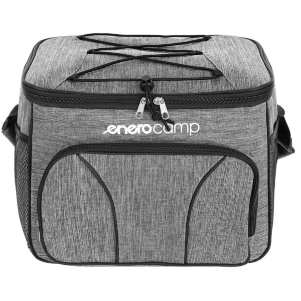 Geanta termica 18L cu buzunare laterale, strat termoizolant PEVA si curea reglabila, 33x21x26 cm, gri - imagine 4