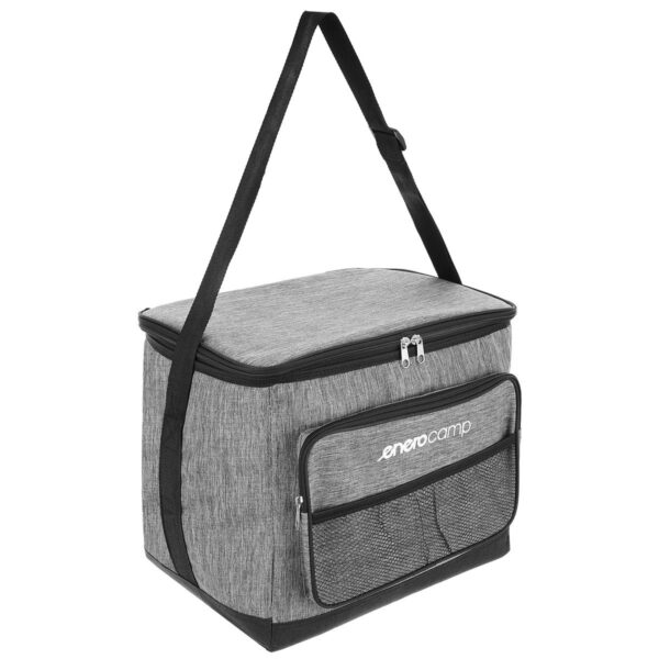 Geanta termica 25L cu buzunare frontale, strat interior PEVA si curea reglabila, 34x24x30 cm, gri - imagine 2