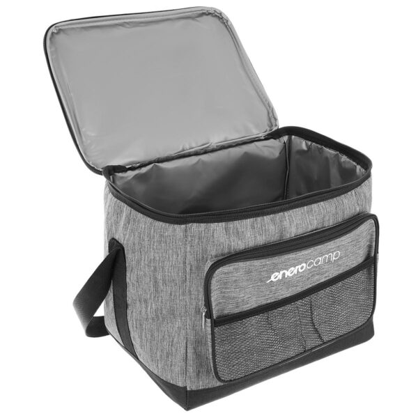 Geanta termica 25L cu buzunare frontale, strat interior PEVA si curea reglabila, 34x24x30 cm, gri - imagine 3