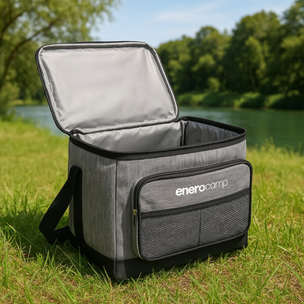 Geanta termica 25L cu buzunare frontale, strat interior PEVA si curea reglabila, 34x24x30 cm, gri - imagine 7