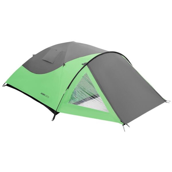 Cort camping 4 persoane cu antreu, protectie UV, impermeabil 3000 mm, 330x250x105 cm, gri - imagine 17