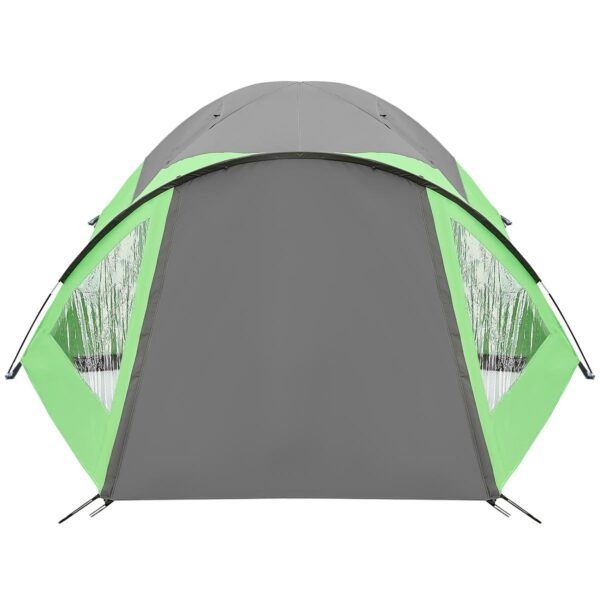Cort camping 4 persoane cu antreu, protectie UV, impermeabil 3000 mm, 330x250x105 cm, gri - imagine 18