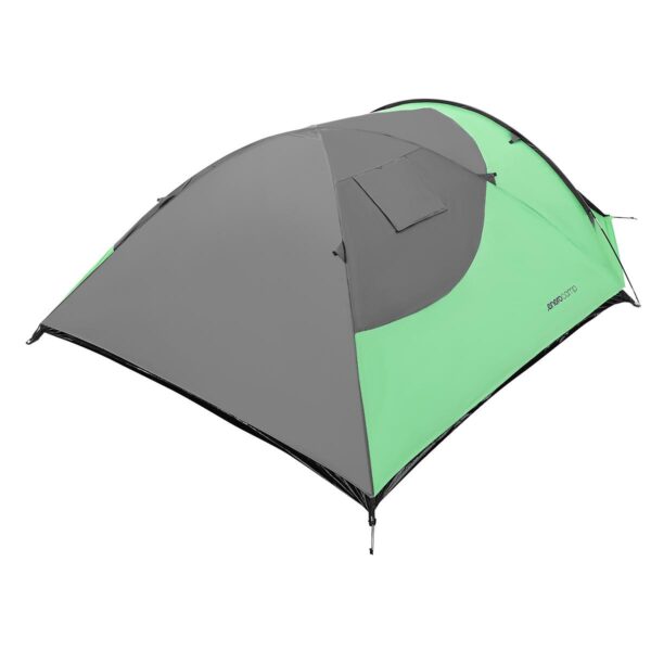 Cort camping 4 persoane cu antreu, protectie UV, impermeabil 3000 mm, 330x250x105 cm, gri - imagine 19