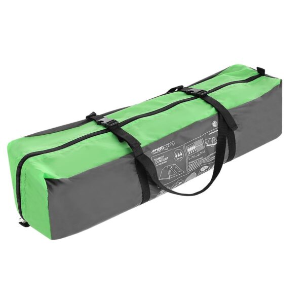 Cort camping 4 persoane cu antreu, protectie UV, impermeabil 3000 mm, 330x250x105 cm, gri - imagine 4