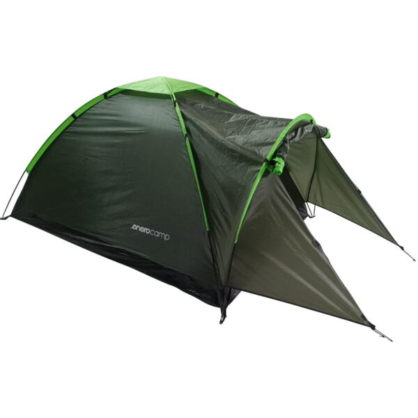 Cort camping 2 persoane cu veranda, impermeabil 3000 mm, 275x150x105 cm, verde - imagine 2