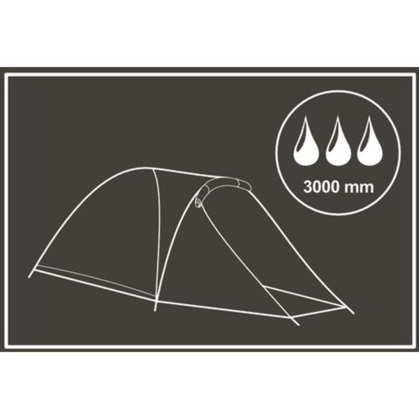 Cort camping 2 persoane cu veranda, impermeabil 3000 mm, 275x150x105 cm, verde - imagine 5