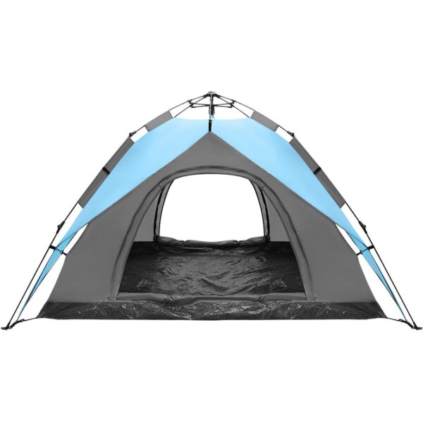 Cort camping 3 persoane, automat cu sistem pop-up, 2 intrari, 2000 mm, 210x180x140 cm, albastru - imagine 13