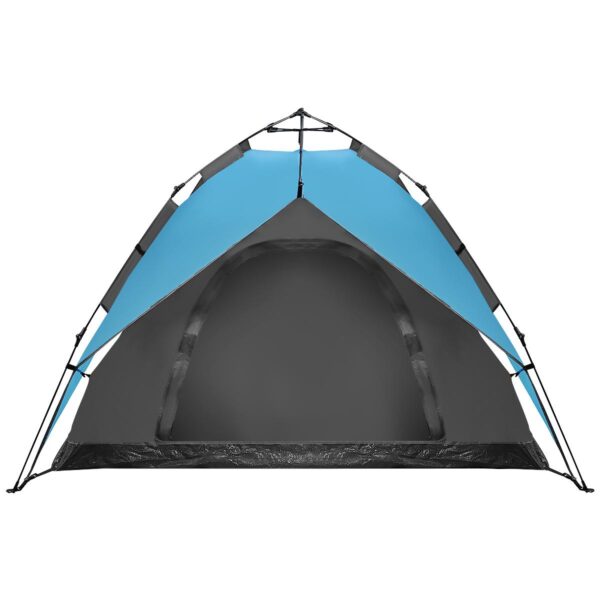 Cort camping 3 persoane, automat cu sistem pop-up, 2 intrari, 2000 mm, 210x180x140 cm, albastru - imagine 14
