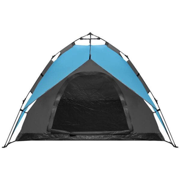 Cort camping 3 persoane, automat cu sistem pop-up, 2 intrari, 2000 mm, 210x180x140 cm, albastru - imagine 15