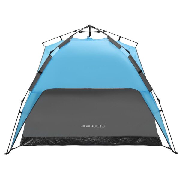 Cort camping 3 persoane, automat cu sistem pop-up, 2 intrari, 2000 mm, 210x180x140 cm, albastru - imagine 2