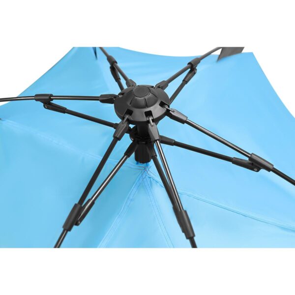Cort camping 3 persoane, automat cu sistem pop-up, 2 intrari, 2000 mm, 210x180x140 cm, albastru - imagine 5