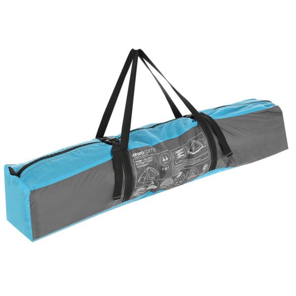 Cort camping 3 persoane, automat cu sistem pop-up, 2 intrari, 2000 mm, 210x180x140 cm, albastru - imagine 8