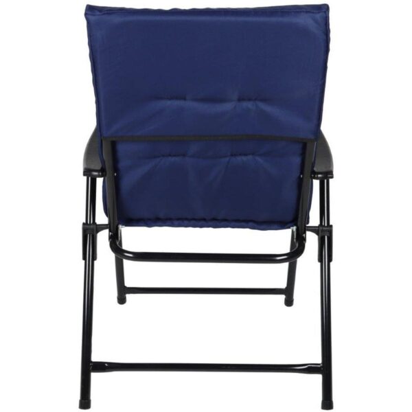 Scaun pliabil de gradina cu perna, structura metalica, 59x66x90 cm, albastru - imagine 2