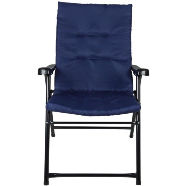 Scaun pliabil de gradina cu perna, structura metalica, 59x66x90 cm, albastru - imagine 9