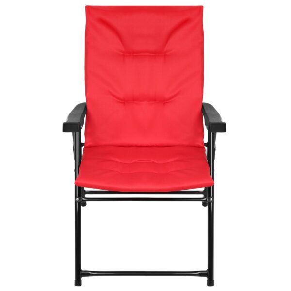 Scaun pliabil de gradina cu perna, structura metalica, 59x66x90 cm, rosu - imagine 3