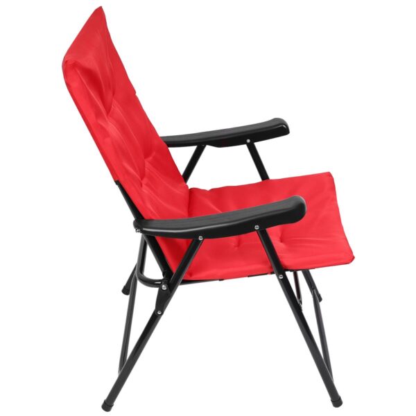 Scaun pliabil de gradina cu perna, structura metalica, 59x66x90 cm, rosu - imagine 4