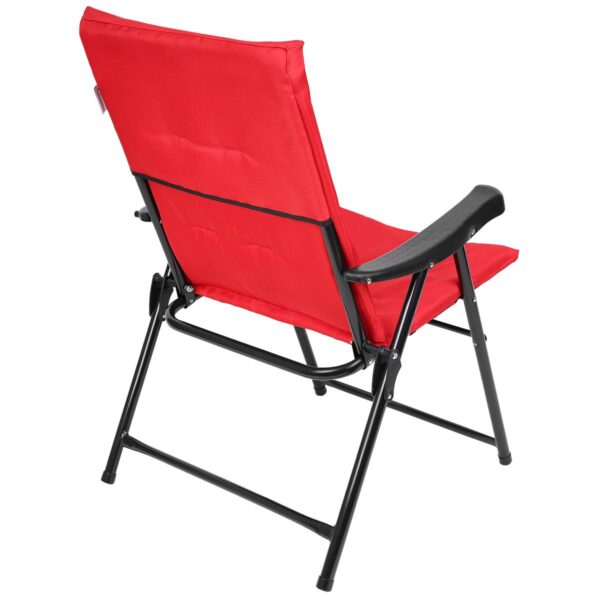 Scaun pliabil de gradina cu perna, structura metalica, 59x66x90 cm, rosu - imagine 5