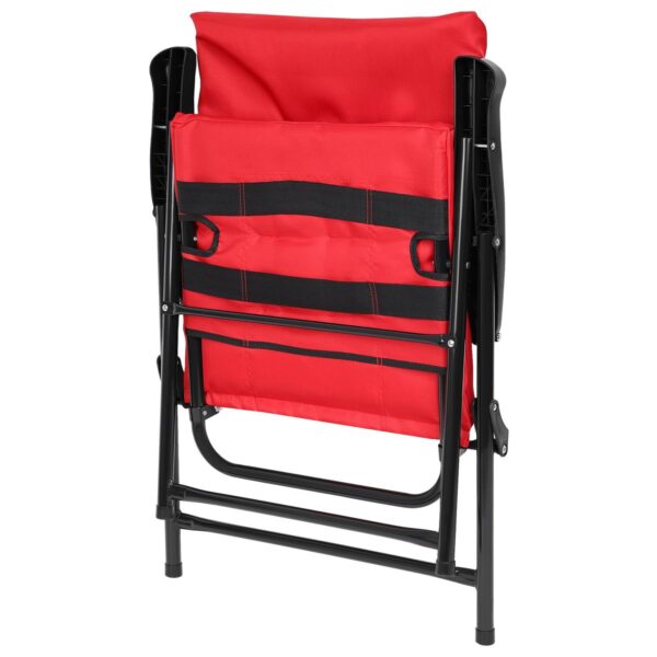 Scaun pliabil de gradina cu perna, structura metalica, 59x66x90 cm, rosu - imagine 8