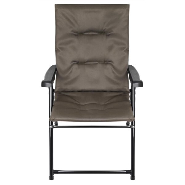 Scaun pliabil de gradina cu perna, structura metalica, 59x66x90 cm, maro - imagine 3