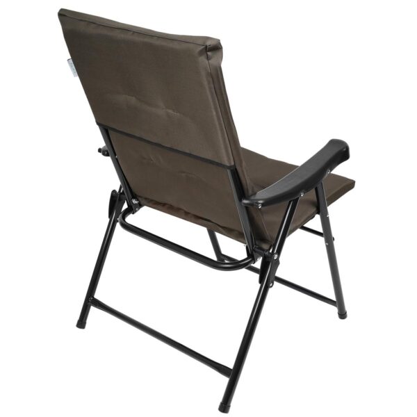 Scaun pliabil de gradina cu perna, structura metalica, 59x66x90 cm, maro - imagine 5