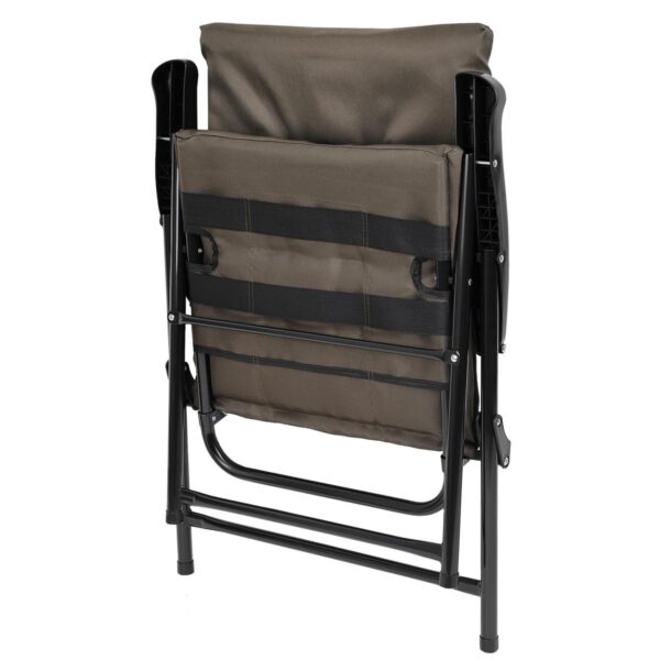 Scaun pliabil de gradina cu perna, structura metalica, 59x66x90 cm, maro - imagine 8