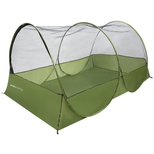 Cort cu plasa anti-insecte autoexpandabil, pentru plaja sau camping, 190x120x95 cm, verde - imagine 5