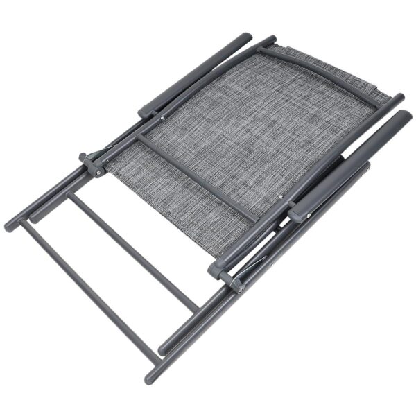 Set 2 scaune reglabile de gradina cu tetiera, textilene si cadru metalic, 57x68x106 cm, gri - imagine 2