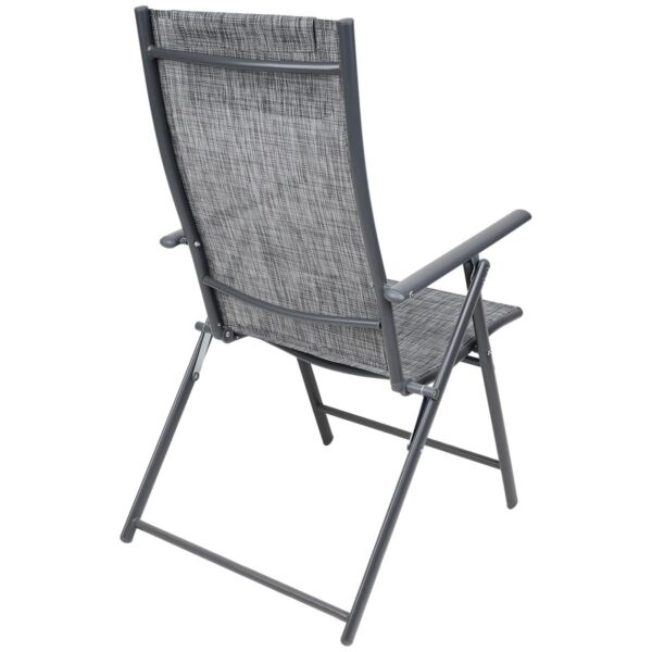 Set 2 scaune reglabile de gradina cu tetiera, textilene si cadru metalic, 57x68x106 cm, gri - imagine 9