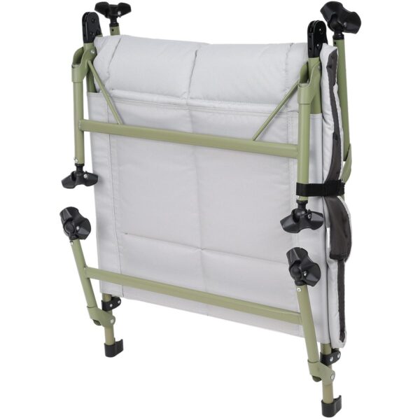 Pat camping turistic, pliabil, Deluxe cu spatar reglabil, maxim 150kg, 190x64x30 cm, gri - imagine 5