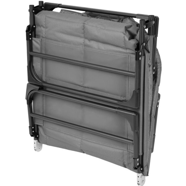 Pat pliabil camping Deluxe Trip cu spatar reglabil tip sezlong, 200x65x29 cm, gri - imagine 6