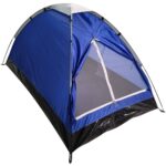 Cort usor de camping 2 persoane, cu plasa tantari, 200x120x100 cm, albastru