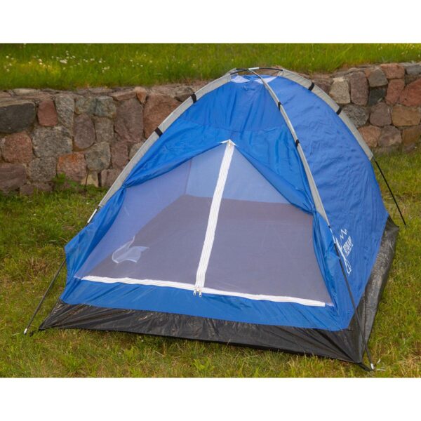 Cort usor de camping 2 persoane, cu plasa tantari, 200x120x100 cm, albastru - imagine 4