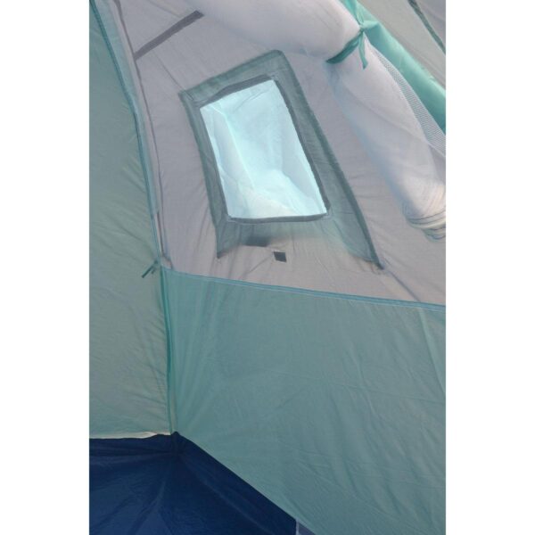 Cort camping iglu, 4 persoane, impermeabil, plasa anti-insecte, 240x210x130 cm, gri - imagine 9