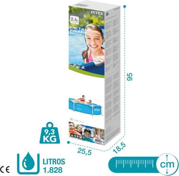 Piscina rotunda Intex cadru metalic 28205NP, 244x51 cm - imagine 2
